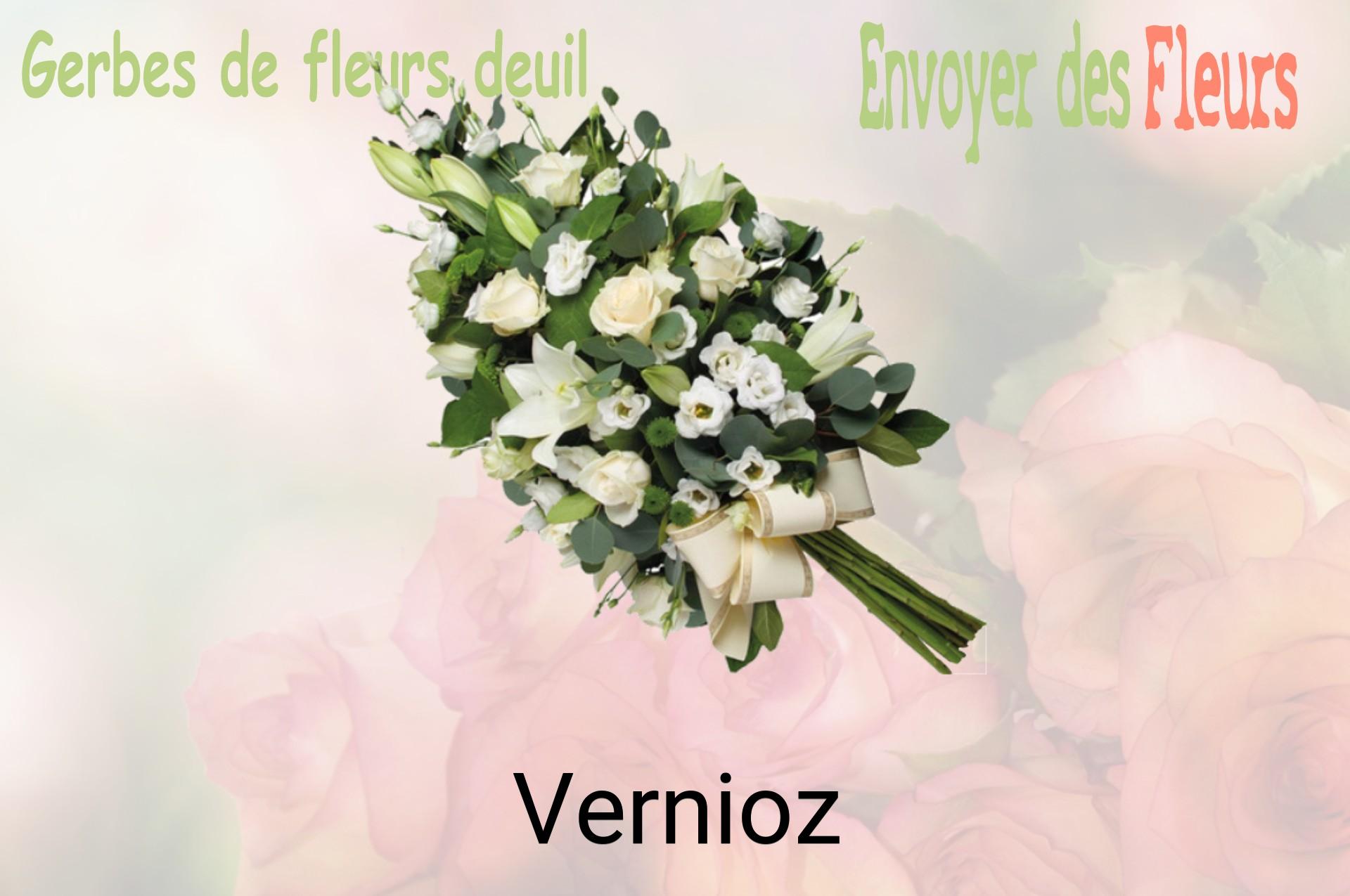 Gerbe de fleurs de deuil livrée à Vernioz
